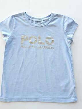 Polo by Ralph Lauren Girls' Light Blue Logo Tee